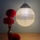 Vintage art deco globe pendant lamp in yellow and gold granite glass