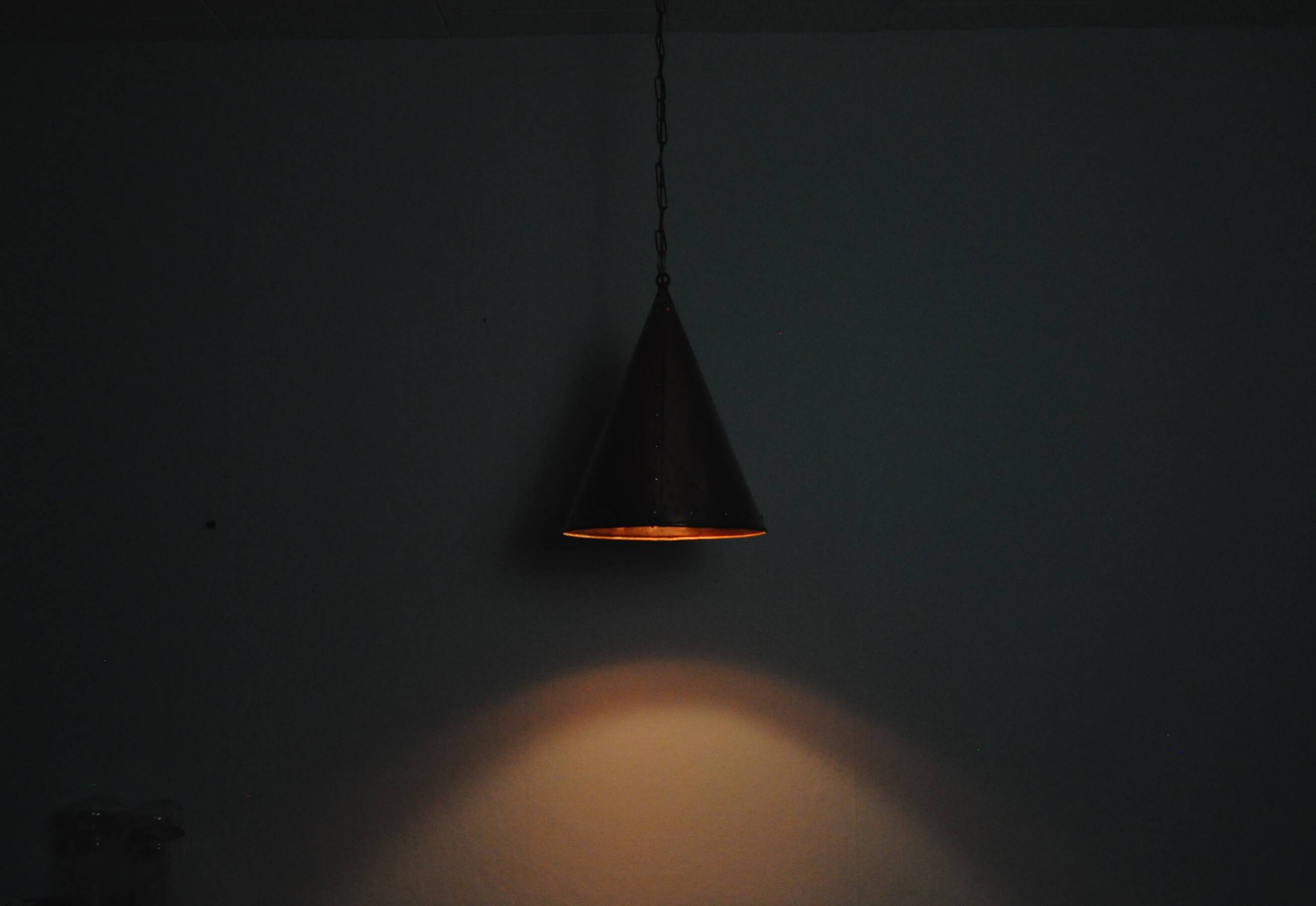 Cone shaped handmade pendant from Denmark, 1970s