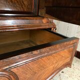 Bonnetière antique wardrobe with beveled ice interior elm magnifying glass style rocaille louis xv