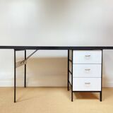 Large black and white Georges Nelson desk for Herman Miller, USA, circa 1950.