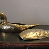 Empty pocket vintage brass duck