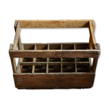 Old wooden bottles box