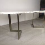 Marble design table 6 chairs 1970