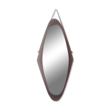 Italian free-form solid teak mirror