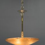 Lustre en verre Art Déco, Kamenicky Senov, années 1930