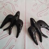 Set of two ceramic swallows