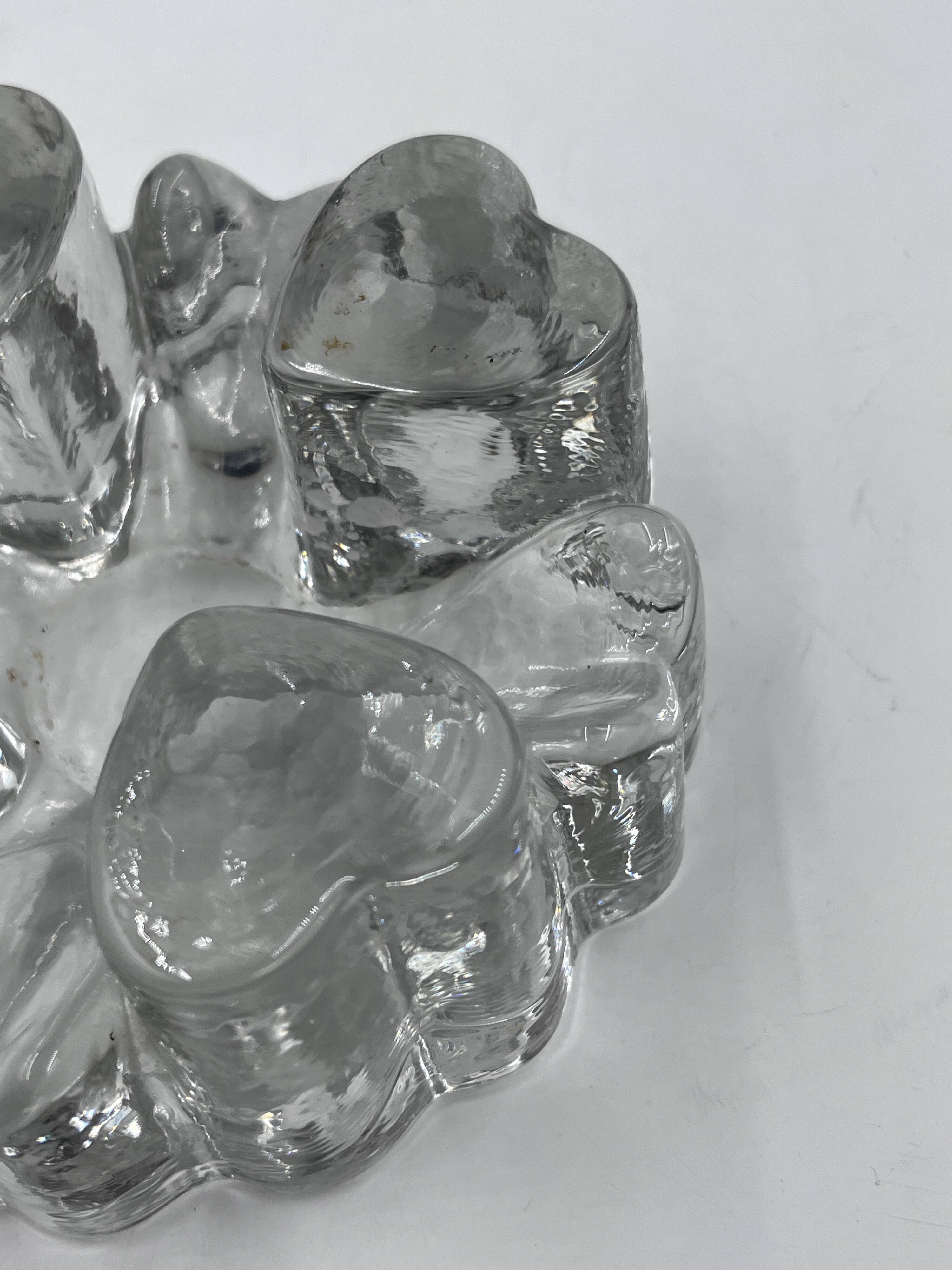 Bougeoir cœur en verre massif