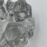 Solid glass heart candle holder