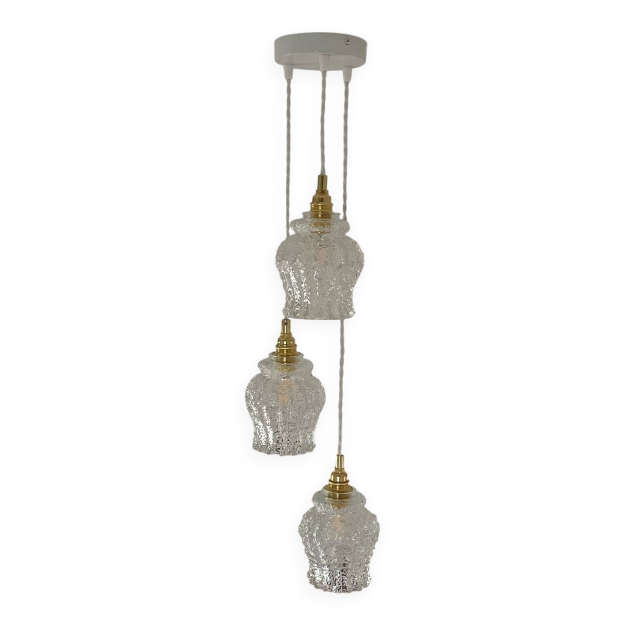 Triple suspension with vintage glass globes
