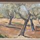 Original Swedish Oil on Canvas – "Olive Trees" by Bruno Fagerlund – Signed – Vintage and Framed – 57 × 38 cm (22.4" × 15")