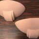 Pair of terracotta wall lights.
