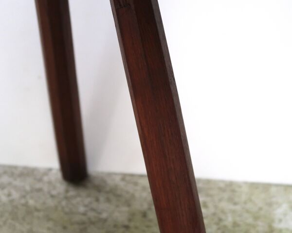 Tabouret tripode wabi sabi en bois, années 70