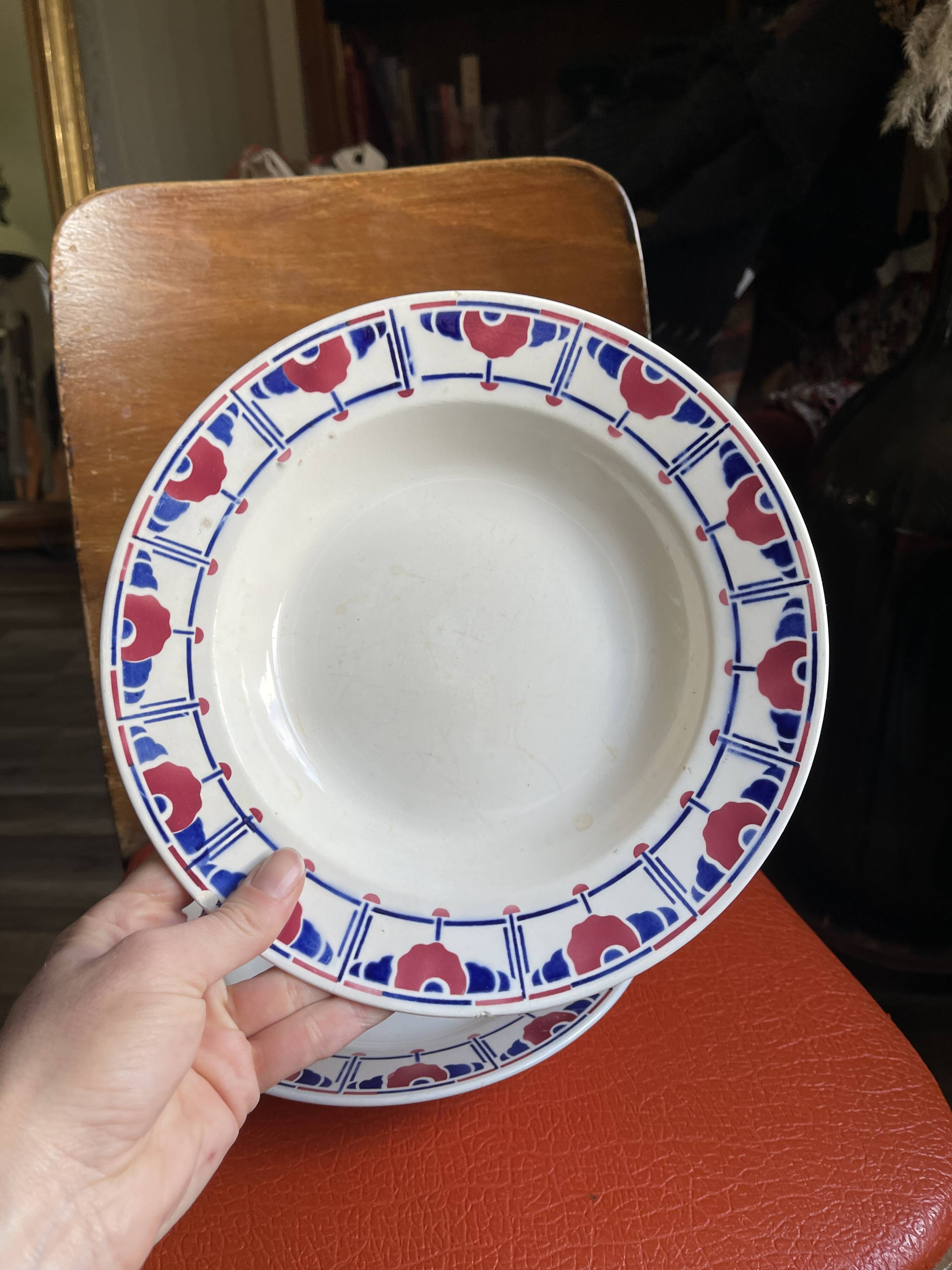 Antique deep plates Digoin