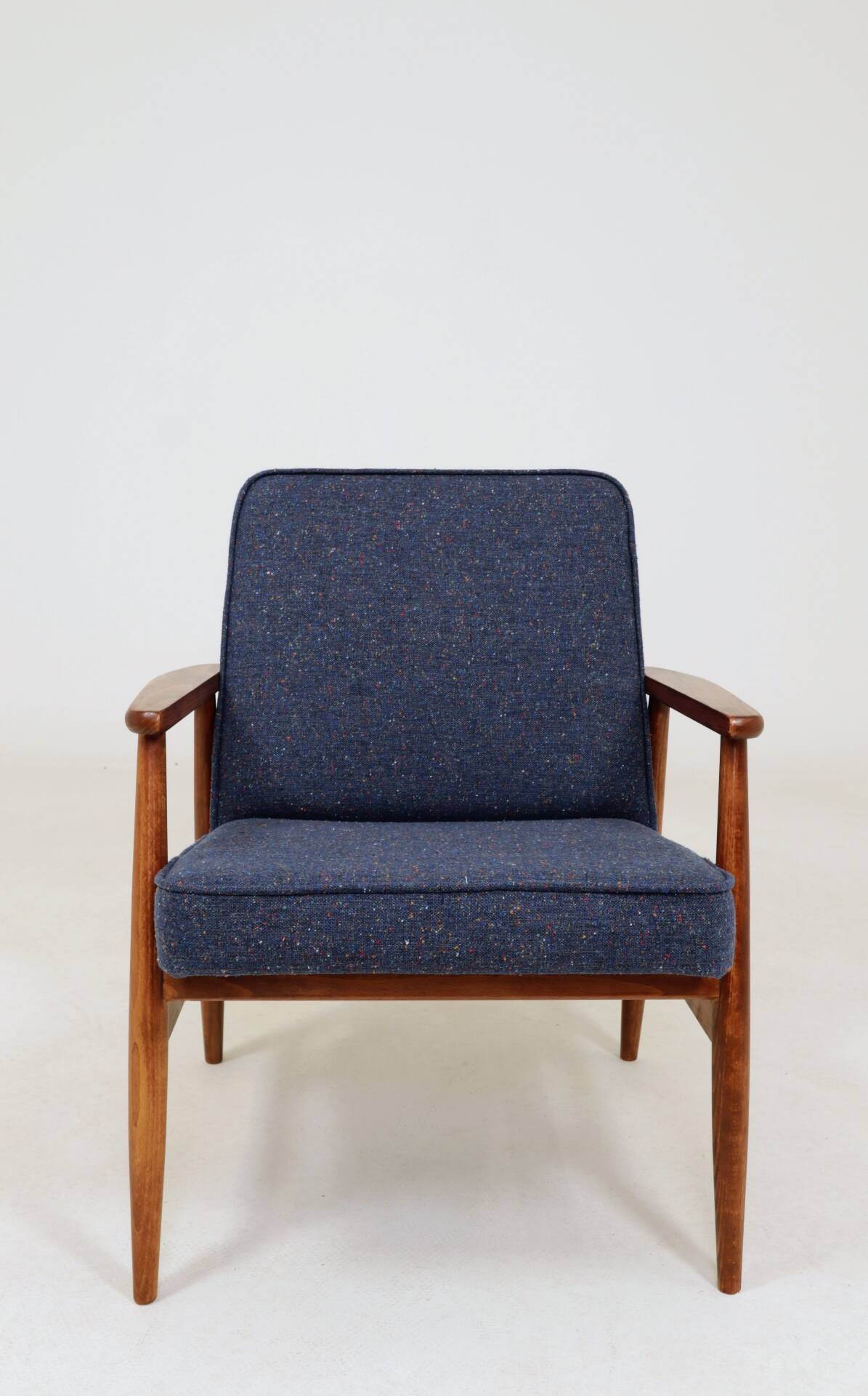 Two Mid Century Armchairs by M. Zieliński, Poland 1960, Navy Tweed