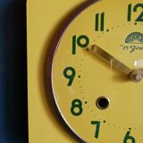 Vintage formica clock silent wall clock "FFR Golden Yellow"