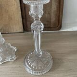 Lot of vintage glass candlesticks