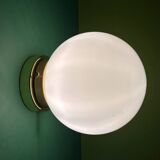 Vintage wall or ceiling light globe in white opaline.