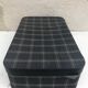 Old suitcase travel fabric Scots & brass + Cove black Vintage Leather trunk