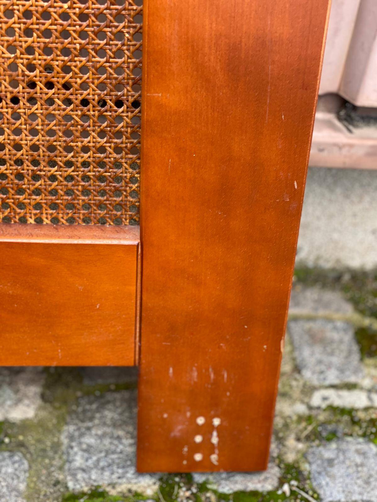 Solid wood and cane headboard 92cm