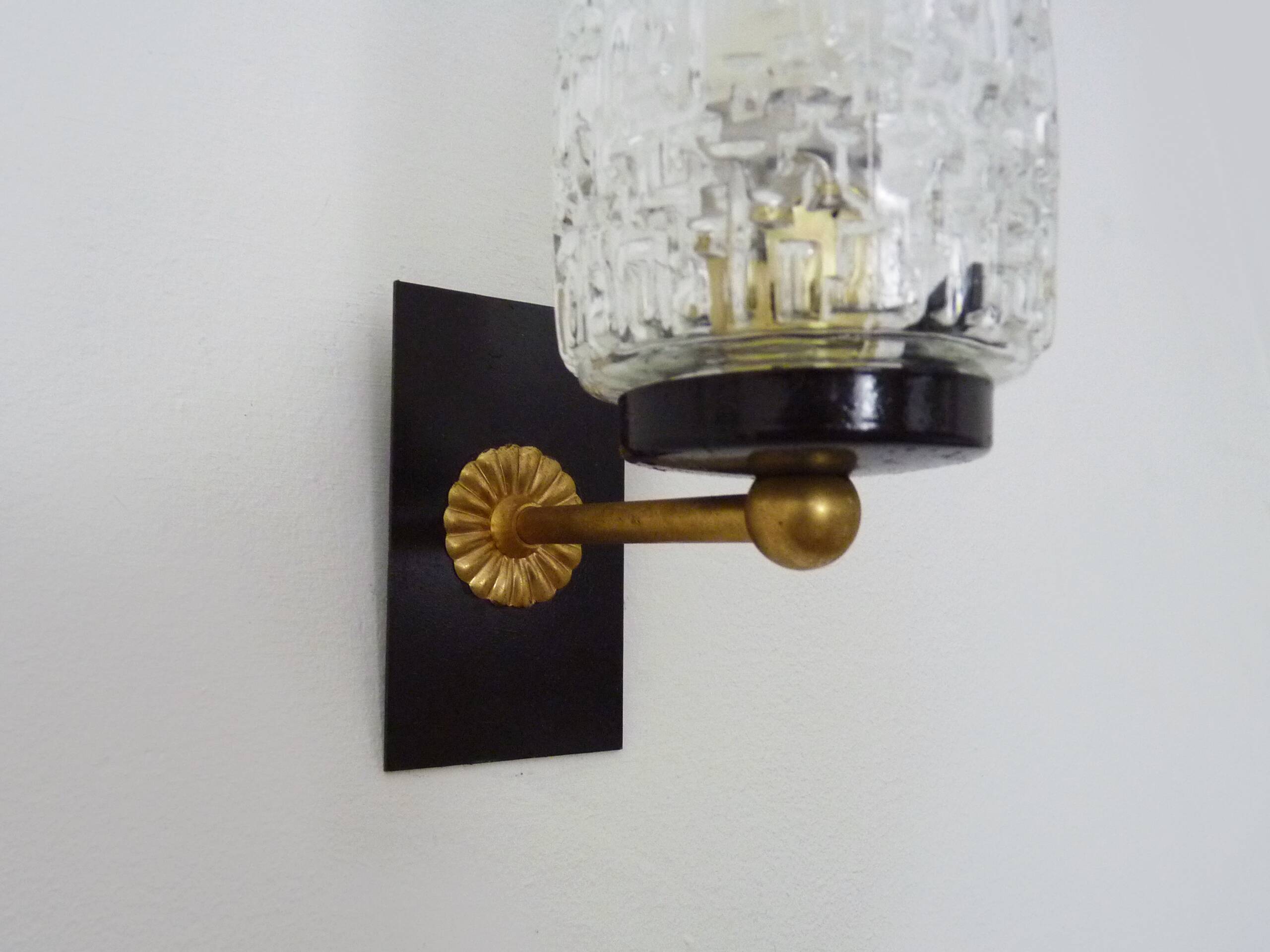 Pair of vintage Maison Arlus 1950s brass wall sconces