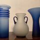 Trio of vintage glass paste vases from the 70s