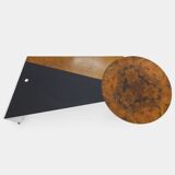 Unique desk Carrara marble & burl wood - Italy, 1980s