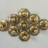 Set of 9 brass wall lights, Motoko Ishii for Staff Leuchten 1970