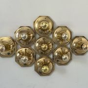 Set of 9 brass wall lights, Motoko Ishii for Staff Leuchten 1970