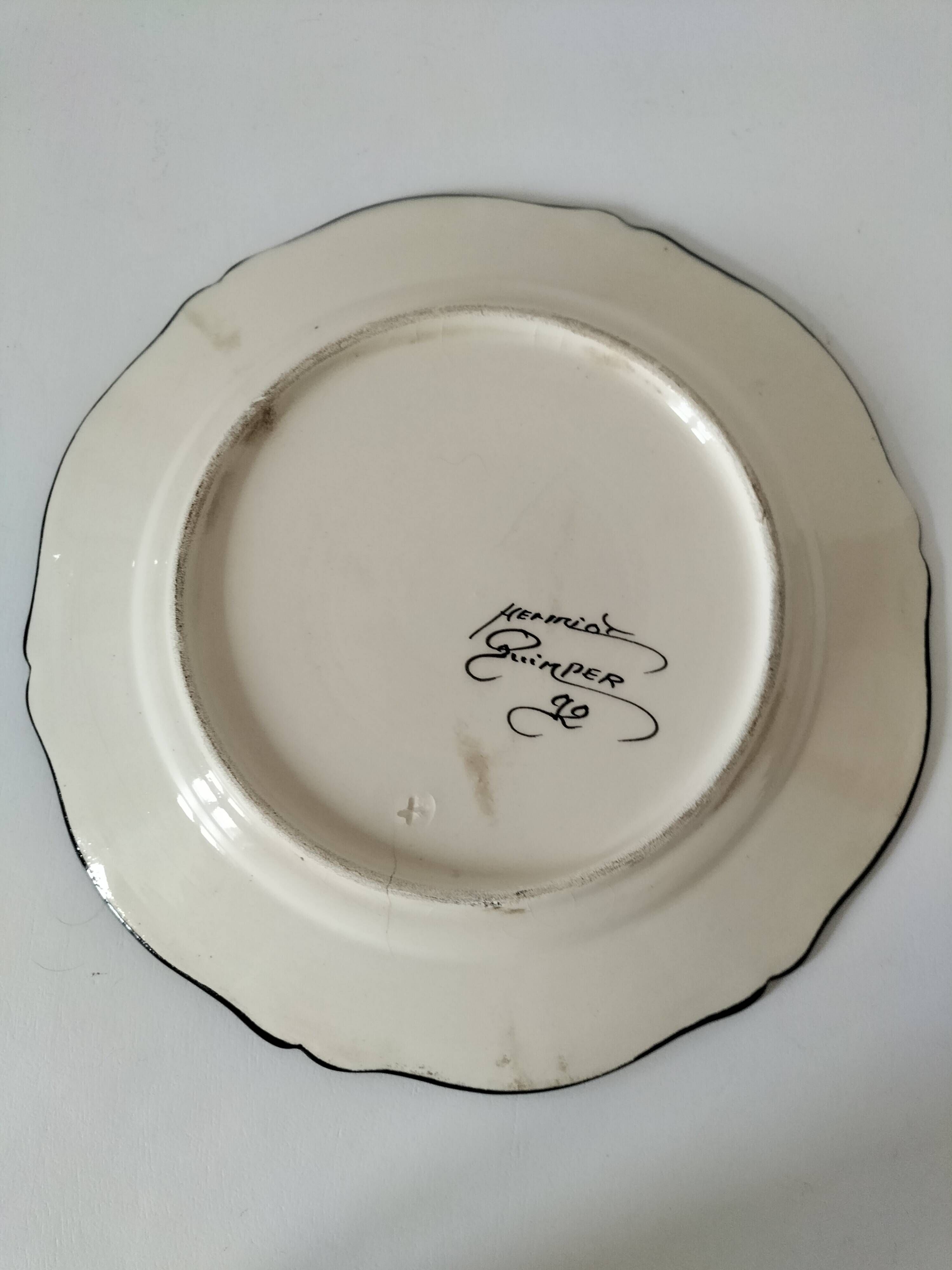 Henriot Quimper Plate – Portrait of a Breton Woman from the Aven Region – Earthenware