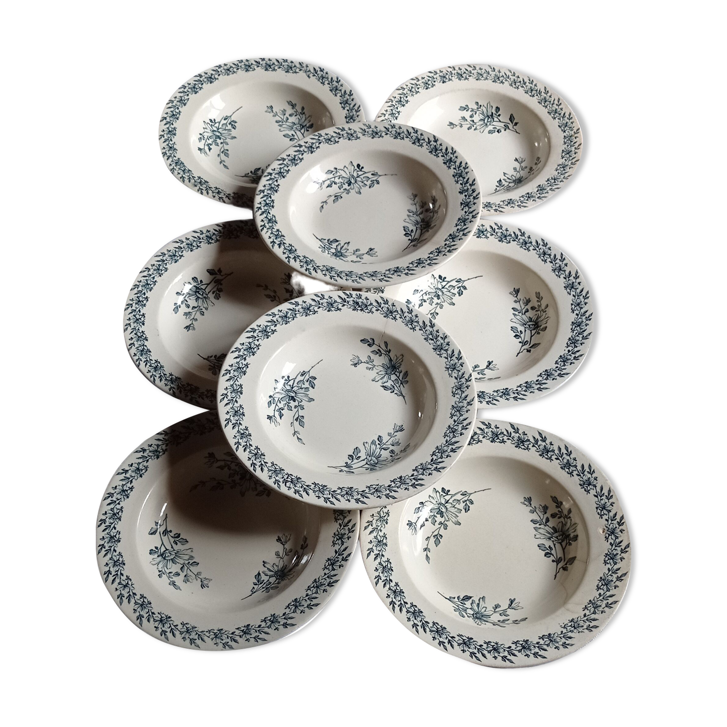 Set of eight iron earth plates