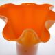 Murano handkerchief vase, blown glass, 1960s design, white and orange.