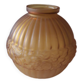 Vase art déco en verre dépoli signé CLA France