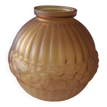 Art Deco frosted glass vase signed CLA France
