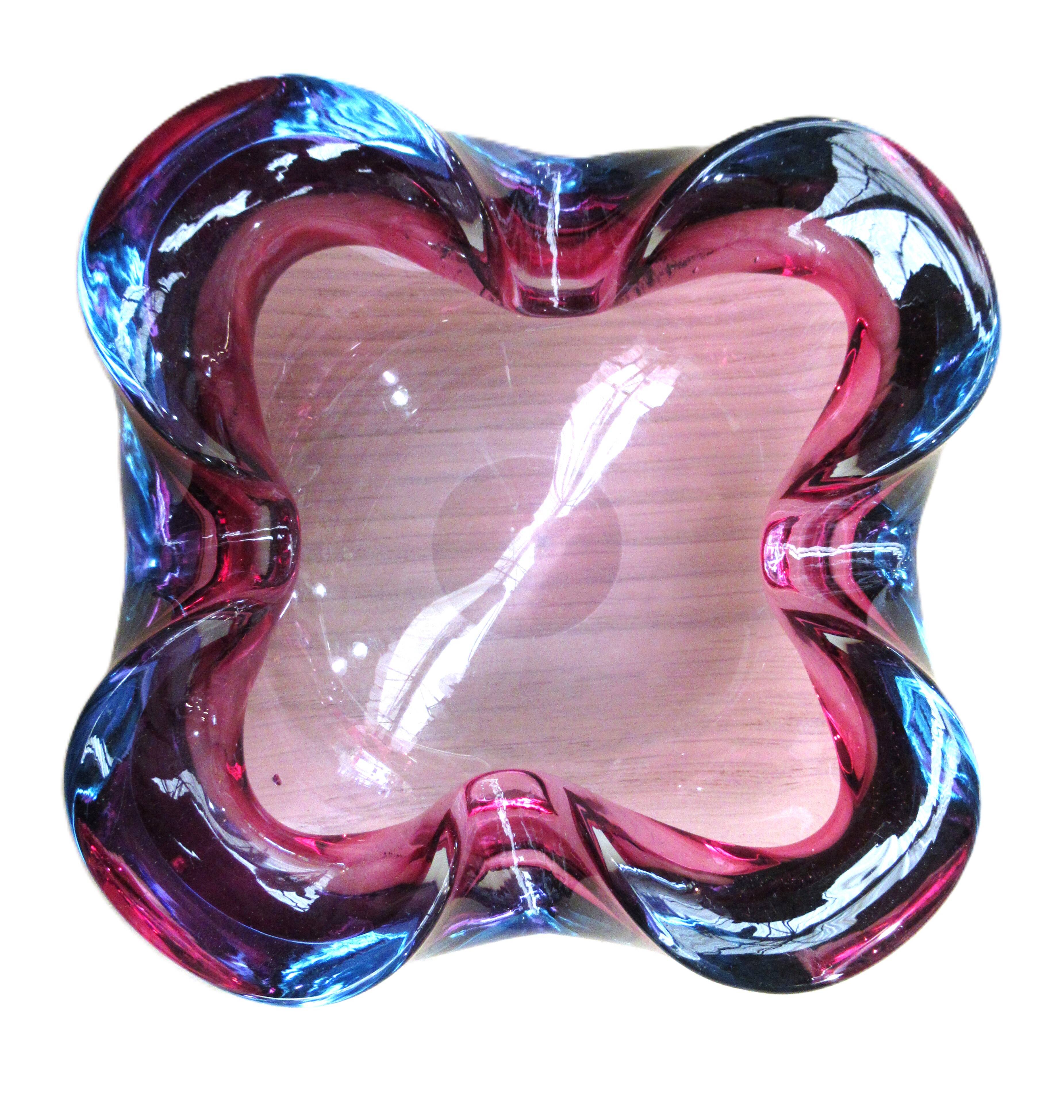 Ashtray or bowl in Murano glass Sommerso Italy, 1960s