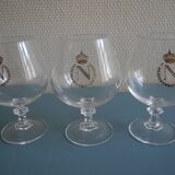set of 6 cognac liqueur crystal glasses Napoleon old crystal glasses