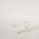 Pair of small moulded glass candle holders, 1950