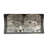 Old photography stereo, stereograph, luxury albumine 1903 bullfight, Seville, Spain