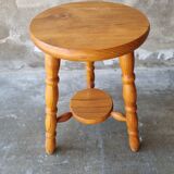 Brutalist wooden tripod stool