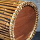 Pot cover basket Art-popular bamboo and scoubidou 50s