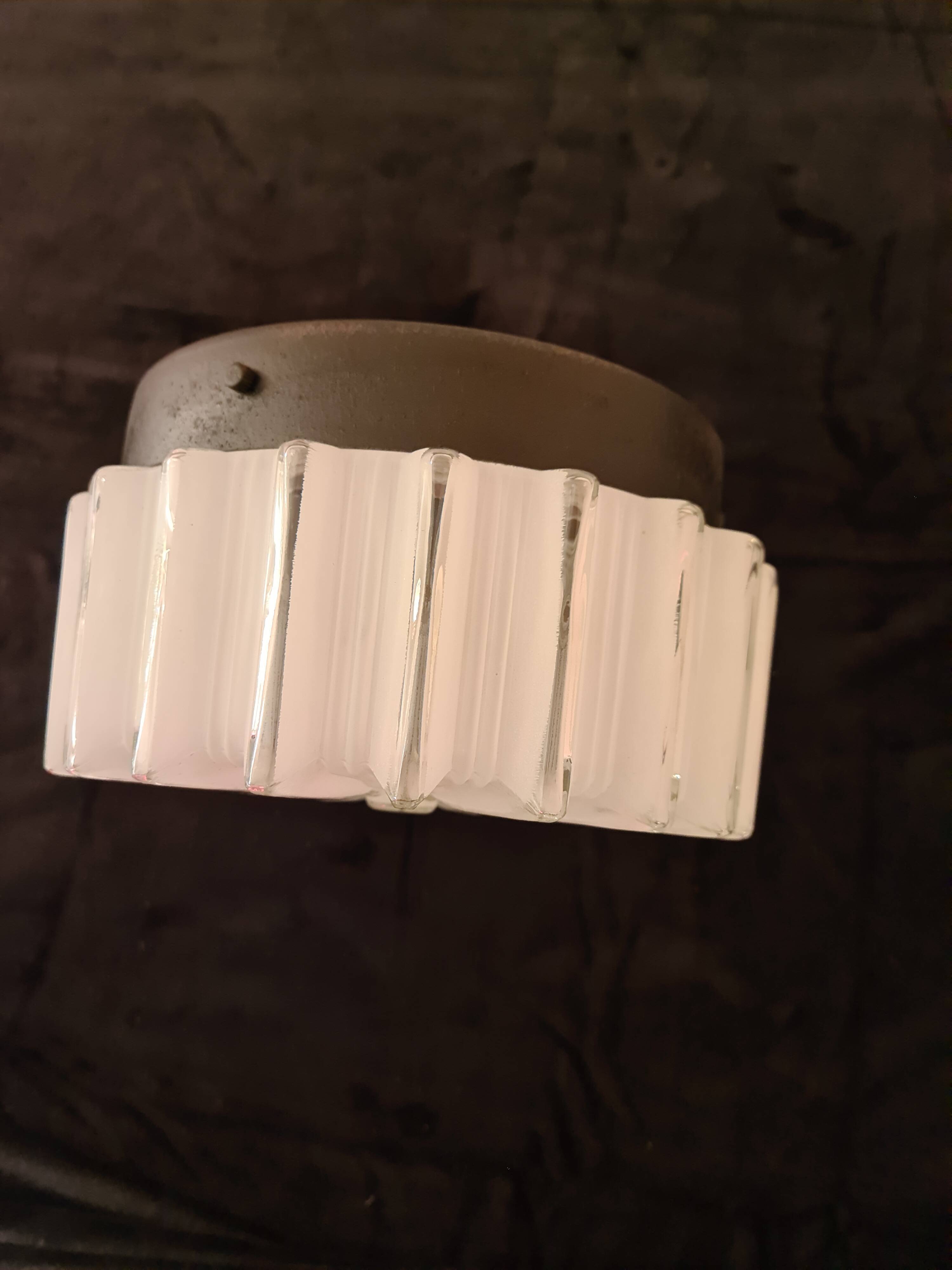 Round ceiling lamp with glass cup 40s/50's