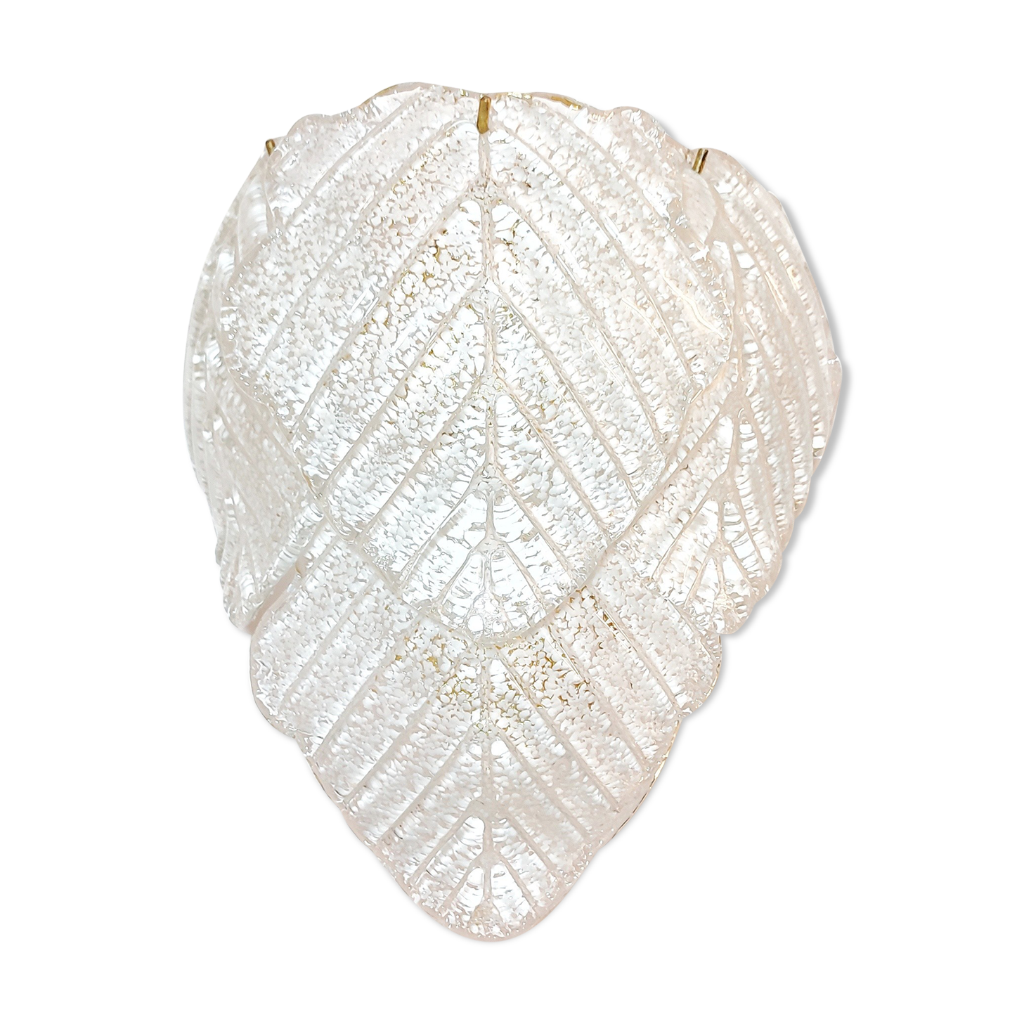 Wall sconce "Mazzega" with Murano glass leaves, Italy 1980