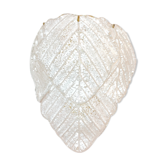 Wall sconce "Mazzega" with Murano glass leaves, Italy 1980