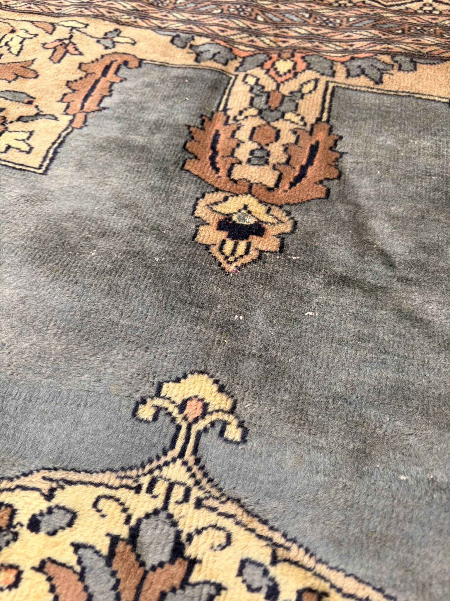 Vintage Persian Moud Carpet Handwoven Wool 240x160 Iran Oriental Old Salon