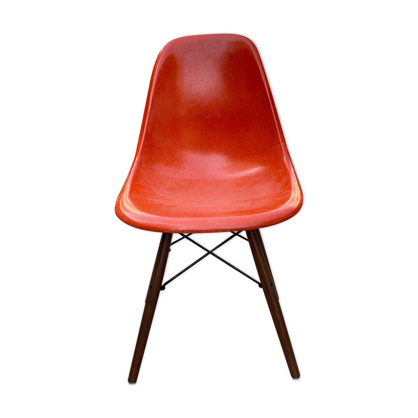 Chaise Eames DSW pour Herman Miller, couleur orange