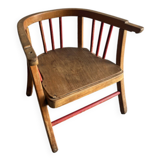 Chaise fauteuil Baumann en bois vintage