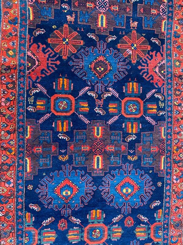 Carpet old Persian Malayer corridor 109x525 cm