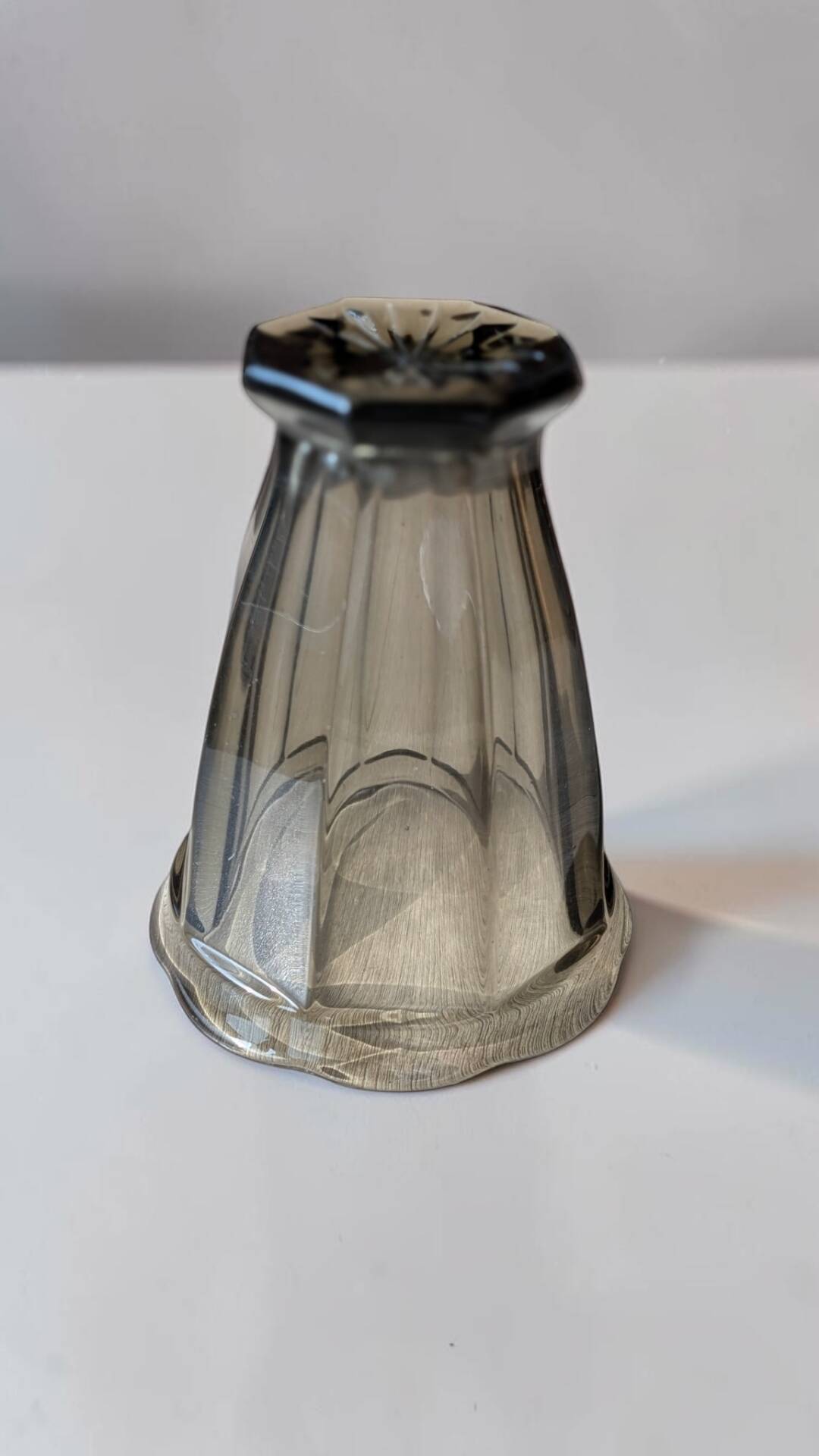 Art Deco Vase Inwald Rudolfova Huť – Model 11168 – Grey smoked glass –