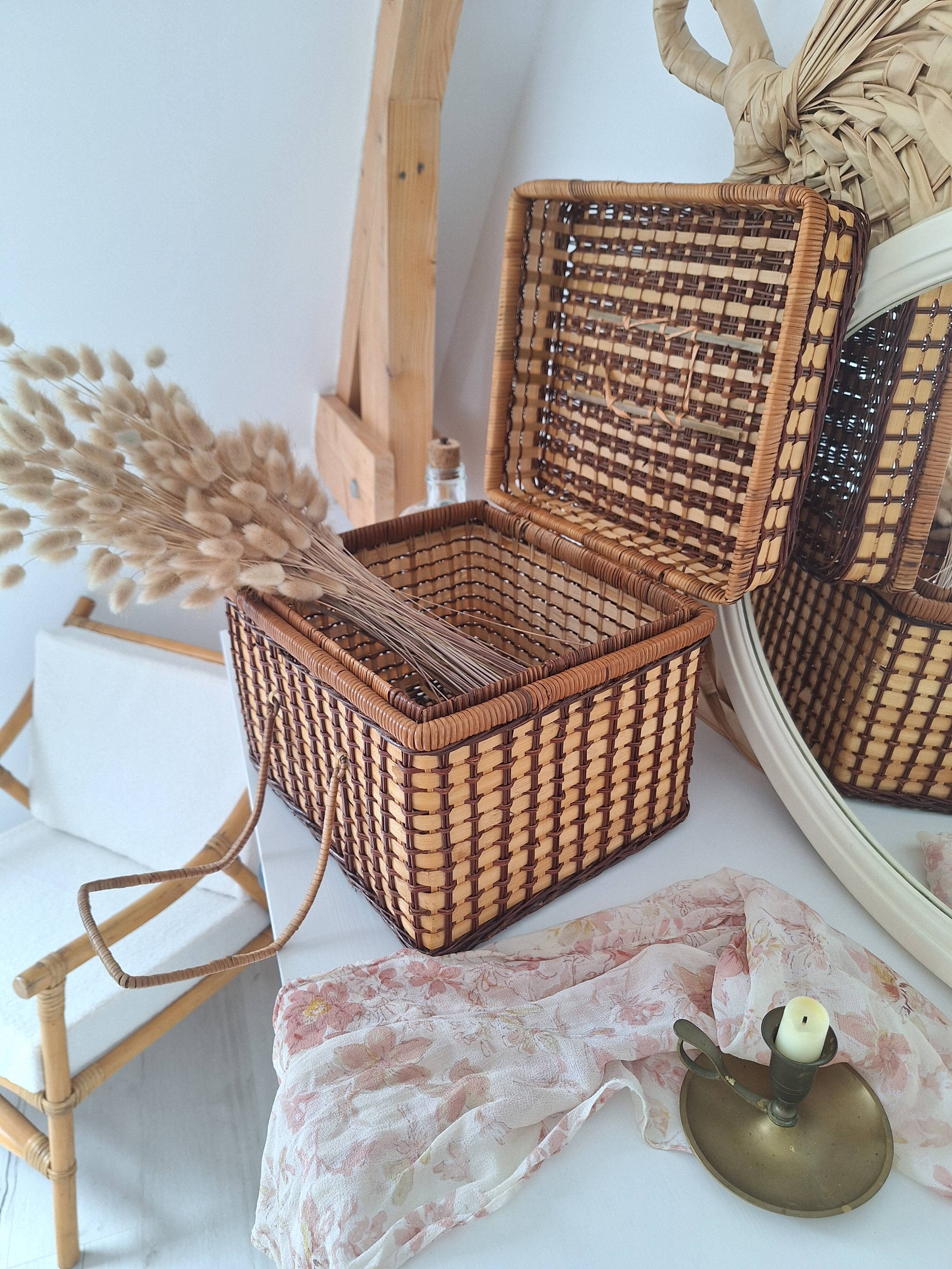 Vintage wicker suitcase