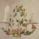 Romantic Vintage Italian Metal 3 Light Cage Chandelier Circa 1930s/40s