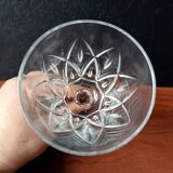 6 large champagne glasses vmc reims "champagne" pattern vintage france